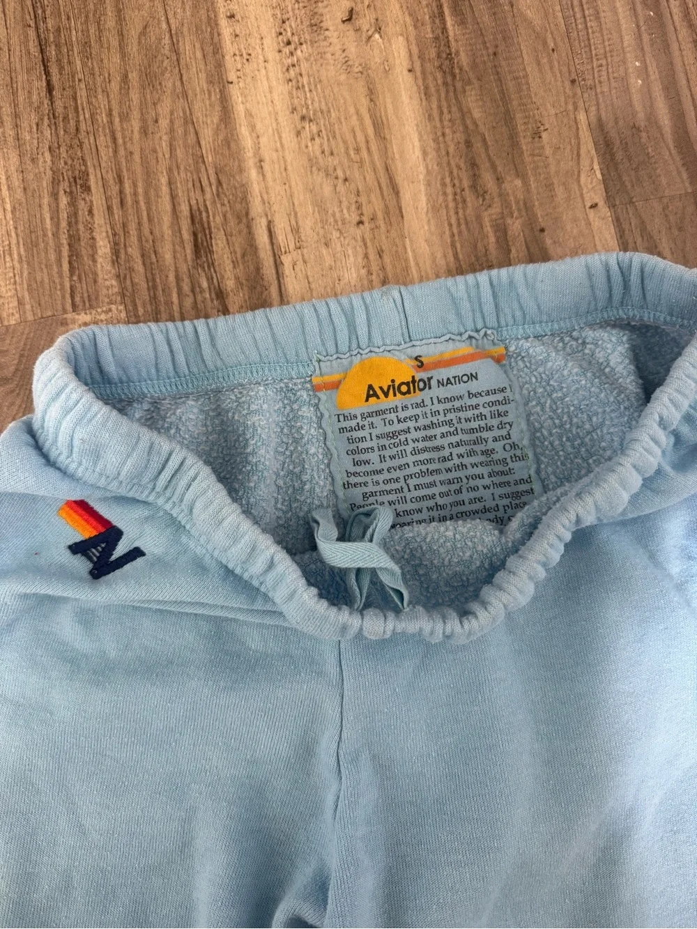 Aviator Nation 6 Stripe Blue Joggers Size Small - Picture 3 of 4